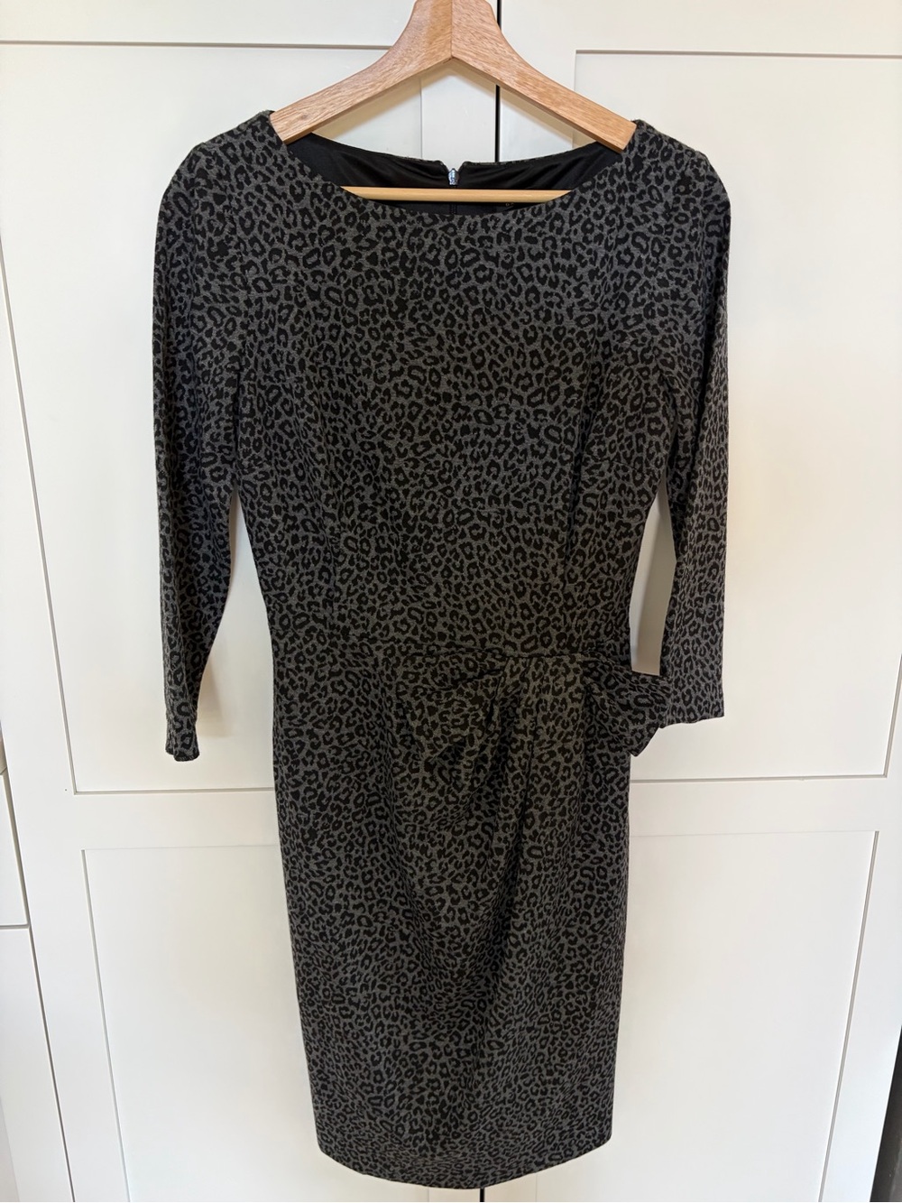 David Meister Women's Black Leopard Print Sheath Dress